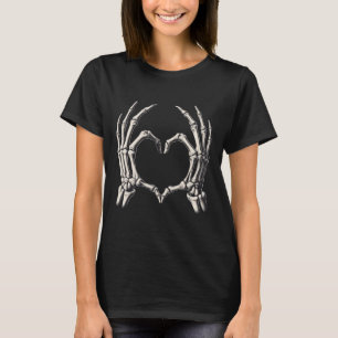 Skeleton Hand Heart Xray Retro Funny Halloween Cos T-Shirt