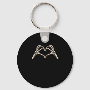 Skeleton Hand Hearts Design Key Ring