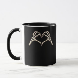 Skeleton Hand Hearts Design Mug