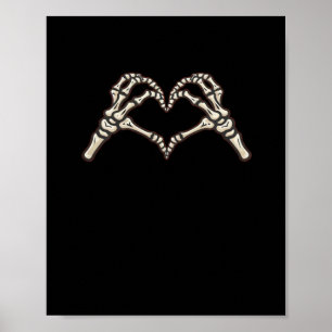Skeleton Hand Hearts Design Poster