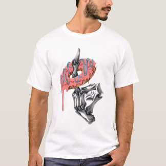 Skeleton Hand Holding Doughnut – Funny Gothic Food T-Shirt