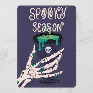 Skeleton Hand Holding Green Potion Spooky Season Holiday Card