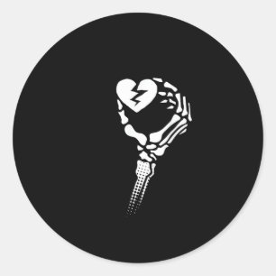 Skeleton Hand Holding Heart Classic Round Sticker