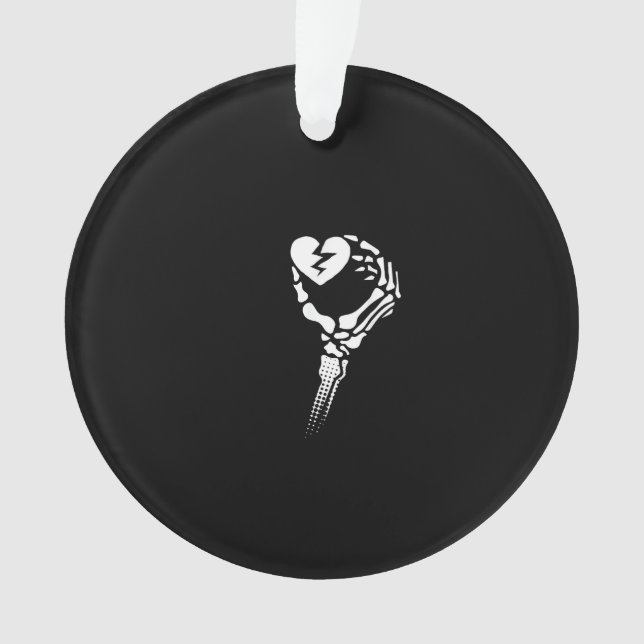 Skeleton Hand Holding Heart Ornament (Front)