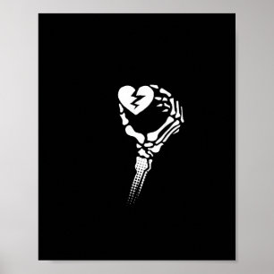 Skeleton Hand Holding Heart Poster