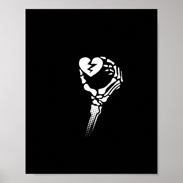 Skeleton Hand Holding Heart Poster (Front)
