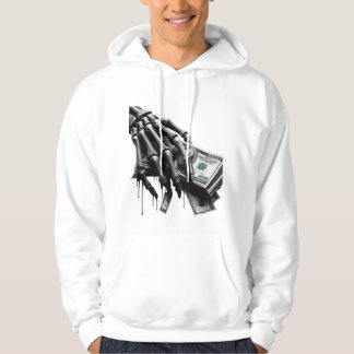Skeleton Hand Holding Money – Bold Minimalist Des Hoodie