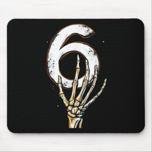 Skeleton Hand Holding Number 6 Matching 67 Hallowe Mouse Pad
