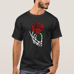 Skeleton Hand Holding Rose Hoodie Tattoo Hoodies