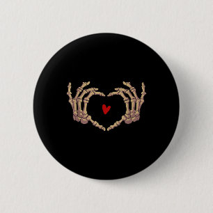 Skeleton Hand Love Heart Halloween Day Spooky Seas 6 Cm Round Badge
