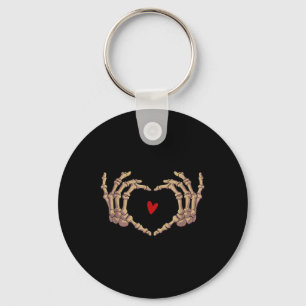 Skeleton Hand Love Heart Halloween Day Spooky Seas Key Ring