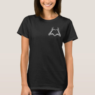 Skeleton Hand Love Sign Bones Heart Shape T-Shirt