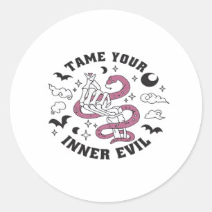 Skeleton Hand Making Heart Classic Round Sticker