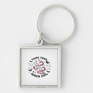 Skeleton Hand Making Heart Minimal Design Key Ring