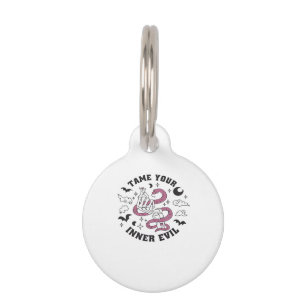 Skeleton Hand Making Heart Minimal Design Pet Tag