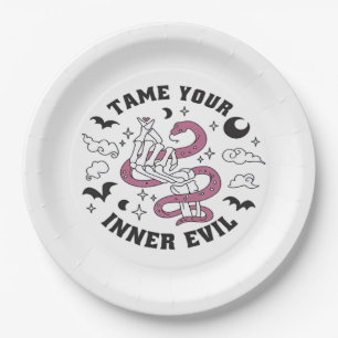 Skeleton Hand Making Heart Paper Plate