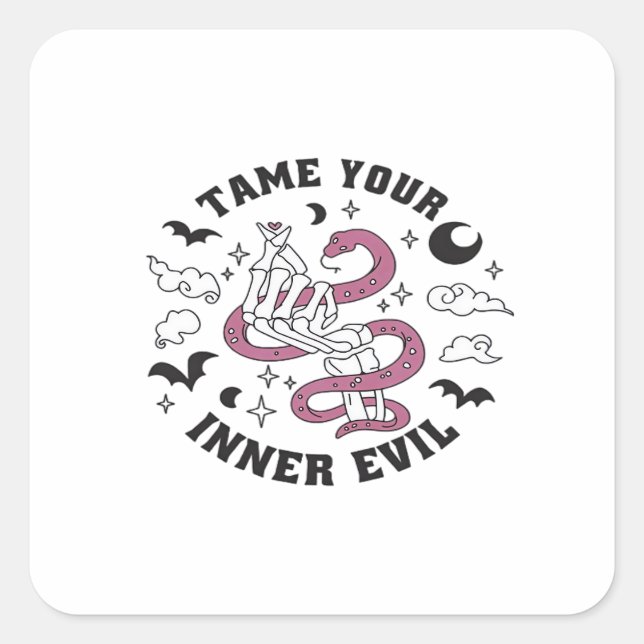 Skeleton Hand Making Heart  Square Sticker (Front)