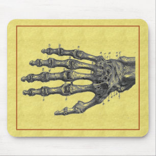 skeleton hand mouse pad