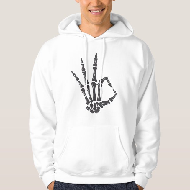 Skeleton Hand OK Sign Hoodie (Front)