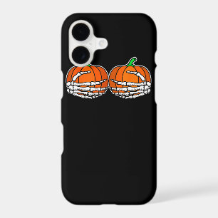 Skeleton Hand On Chest Pumpkin Halloween Women