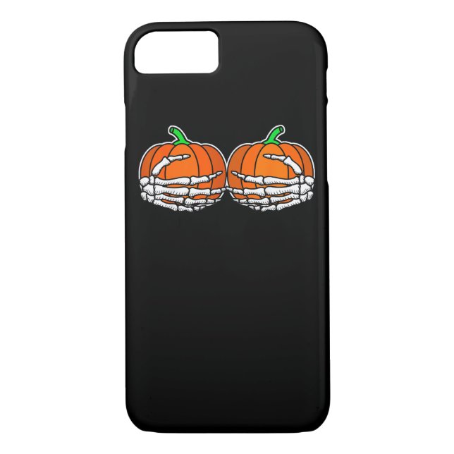 Skeleton Hand On Chest Pumpkin Halloween Women Case-Mate iPhone Case (Back)
