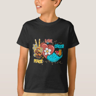 Skeleton Hand Peace Love-crocs Family Xmas Pyjama T-Shirt