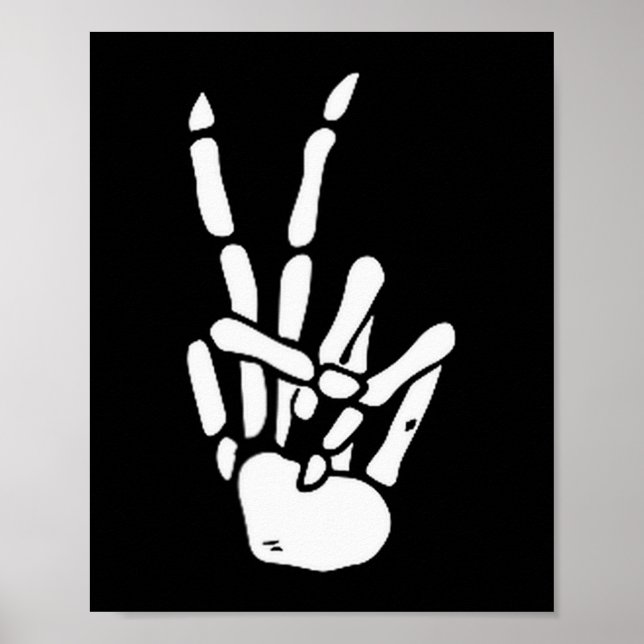 Skeleton Hand Peace Sign Bone  (Front)