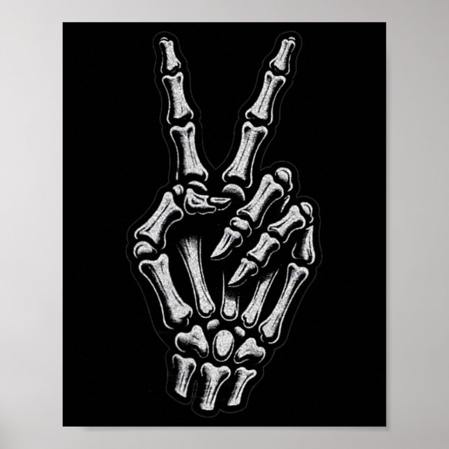 Skeleton Hand Peace Sign Bone 1  (Front)
