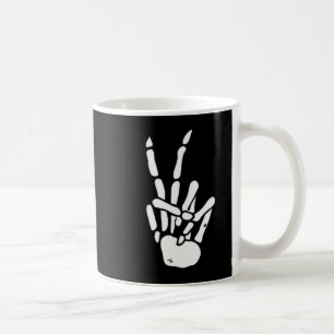 Skeleton Hand Peace Sign Bone  Coffee Mug