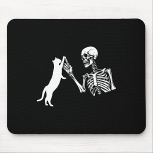 Skeleton Hand Playing Cat Fun Halloween Costume Sk Mouse Pad