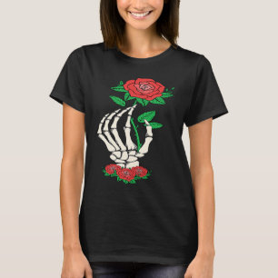Skeleton Hand Red Rose Flower  Valentine's Day  Lo T-Shirt