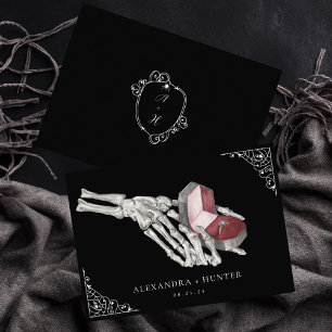 Skeleton Hand Ring Gothic Wedding Save the Date Invitation