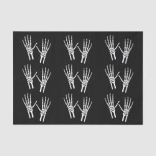 Skeleton Hand Silhouettes On Black Halloween Tissue Paper