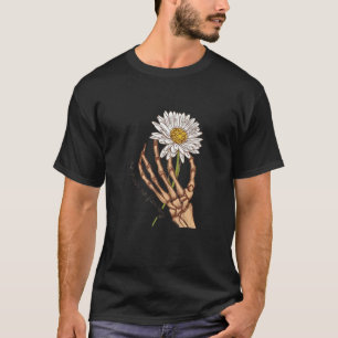 Skeleton Hand with Daisy Flower T-Shirt