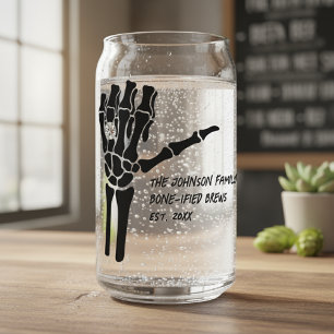 Skeleton Hand With Diamond Ring Can Glass