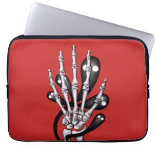 Skeleton Hand With Ghosts Laptop Sleeve