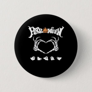 Skeleton Hand With , Halloween Design 6 Cm Round Badge