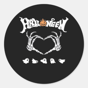 Skeleton Hand With , Halloween Design Classic Round Sticker