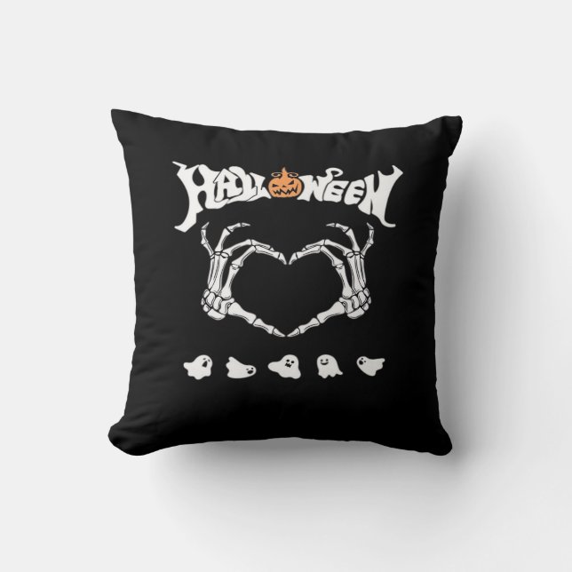 Skeleton Hand With , Halloween Design Cushion (Front)