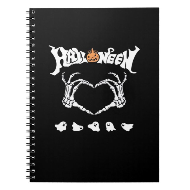 Skeleton Hand With , Halloween Design Notebook (Front)
