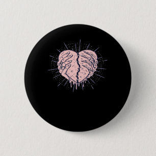Skeleton Hand With Heart Classic 6 Cm Round Badge