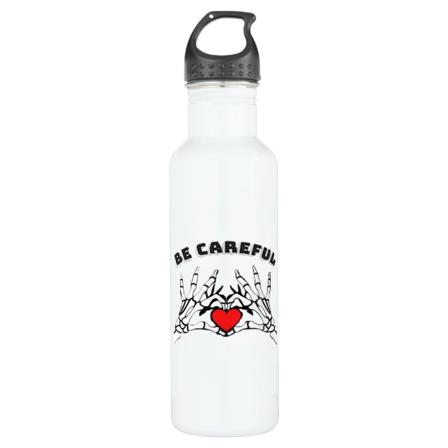 Skeleton Hand With Heart Classic 710 Ml Water Bottle (Front)