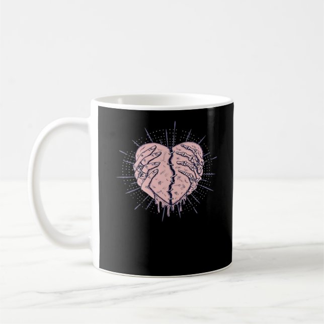 Skeleton Hand With Heart Classic Coffee Mug (Left)