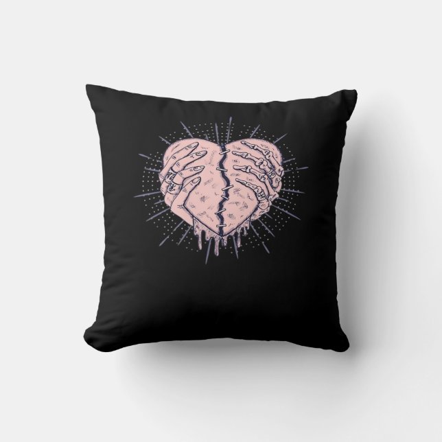 Skeleton Hand With Heart Classic Cushion (Front)
