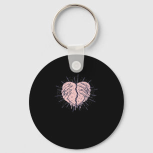 Skeleton Hand With Heart Classic Key Ring