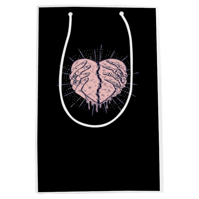 Skeleton Hand With Heart Classic Medium Gift Bag (Front)