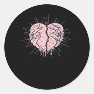 Skeleton Hand With Heart Classic Round Sticker
