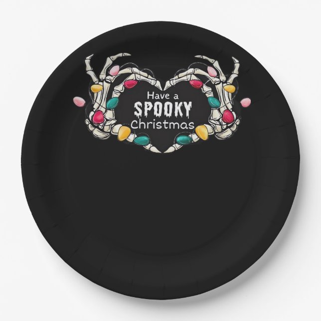 Skeleton Hand With Heart Classic Style Paper Plate (Front)
