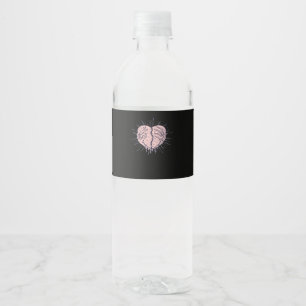 Skeleton Hand With Heart Classic Water Bottle Label