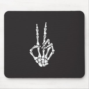 Skeleton hand with Peace sign on Mouse Pad
